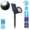 GloboStar® 85710 Μαύρο Προβολάκι Σποτ Κήπου Πλαστικό Καρφωτό LED HIGH POWER 8W 800lm με Ενσωματωμένη Μπαταρία 2200mAh – Φωτοβολταϊκό Πάνελ με Αισθητήρα Ημέρας-Νύχτας Αδιάβροχo IP67 Ψυχρό Λευκό 6000K