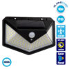GloboStar® 85714 Αυτόνομο Ηλιακό Φωτιστικό LED SMD 10W 1000lm με Ενσωματωμένη Μπαταρία 1200mAh – Φωτοβολταϊκό Πάνελ με Αισθητήρα Ημέρας-Νύχτας και PIR Αισθητήρα Κίνησης Αδιάβροχο IP65 Ψυχρό Λευκό 6000K