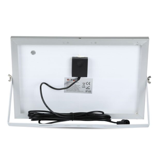 LED Προβολέας με Φ/Β Πανελ 12W Μαύρος V-TAC IP65 5000mAh DC 3.2V 120° 550lm Φυσικό Λευκό 4000K – 8573