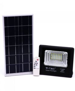 LED Προβολέας με Φ/Β Πανελ 12W Μαύρος V-TAC IP65 5000mAh DC 3.2V 120° 550lm Φυσικό Λευκό 4000K – 8573