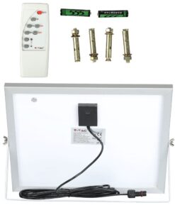 LED Προβολέας με Φ/Β Πανελ 16W Μαύρος V-TAC IP65 10000mAh DC 3.2V 120° 1050lm Φυσικό Λευκό 4000K – 8574