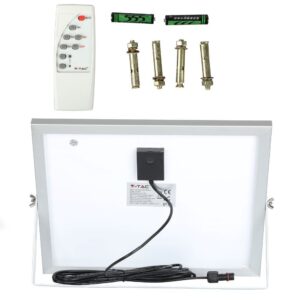 LED Προβολέας με Φ/Β Πανελ 16W Μαύρος V-TAC IP65 10000mAh DC 3.2V 120° 1050lm Φυσικό Λευκό 4000K – 8574