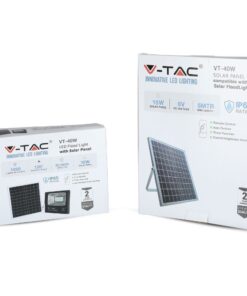 LED Προβολέας με Φ/Β Πανελ 16W Μαύρος V-TAC IP65 10000mAh DC 3.2V 120° 1050lm Φυσικό Λευκό 4000K – 8574