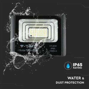LED Προβολέας με Φ/Β Πανελ 16W Μαύρος V-TAC IP65 10000mAh DC 3.2V 120° 1050lm Φυσικό Λευκό 4000K – 8574