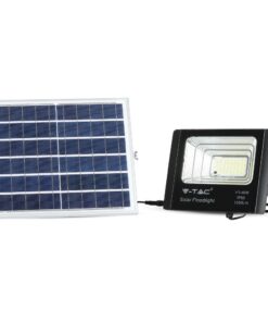 LED Προβολέας με Φ/Β Πανελ 16W Μαύρος V-TAC IP65 10000mAh DC 3.2V 120° 1050lm Φυσικό Λευκό 4000K – 8574