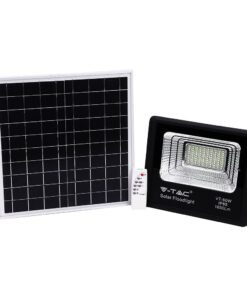 LED Προβολέας με Φ/Β Πανελ 20W Μαύρος V-TAC IP65 10000mAh DC 6.4V 120° 1650lm Φυσικό Λευκό 4000K – 8575