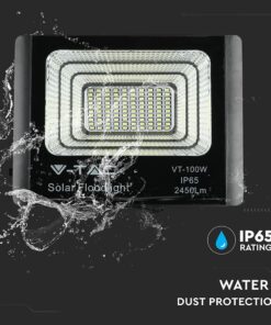 LED Προβολέας με Φ/Β Πανελ 20W Μαύρος V-TAC IP65 10000mAh DC 6.4V 120° 1650lm Φυσικό Λευκό 4000K – 8575