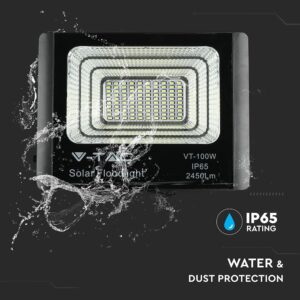 LED Προβολέας με Φ/Β Πανελ 20W Μαύρος V-TAC IP65 10000mAh DC 6.4V 120° 1650lm Φυσικό Λευκό 4000K – 8575