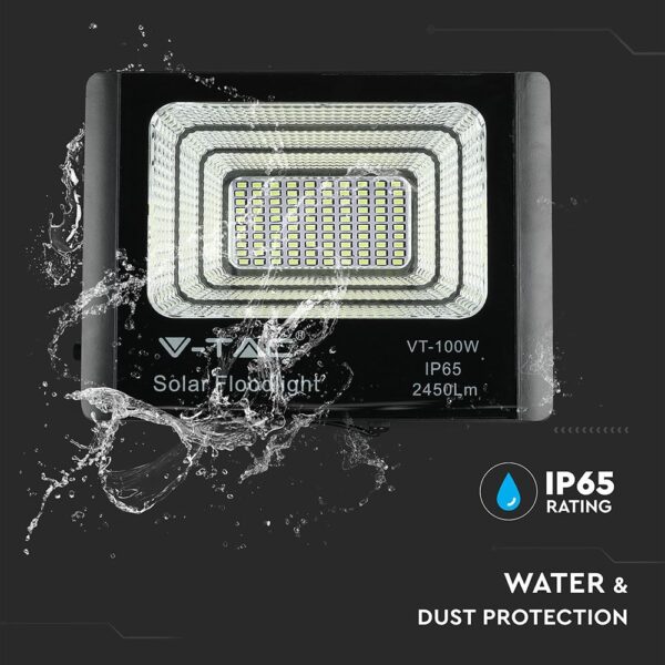 LED Προβολέας με Φ/Β Πανελ 20W Μαύρος V-TAC IP65 10000mAh DC 6.4V 120° 1650lm Φυσικό Λευκό 4000K – 8575