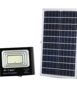 LED Προβολέας με Φ/Β Πανελ 35W Μαύρος V-TAC IP65 15000mAh DC 6.4V 120° 2450lm Φυσικό Λευκό 4000K – 8576