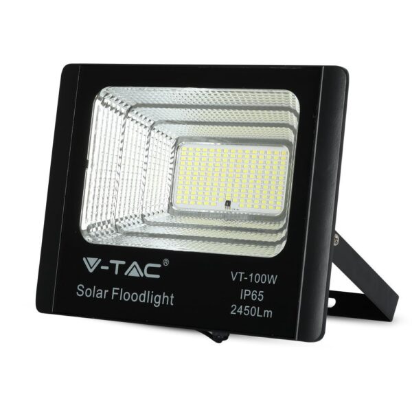 LED Προβολέας με Φ/Β Πανελ 35W Μαύρος V-TAC IP65 15000mAh DC 6.4V 120° 2450lm Φυσικό Λευκό 4000K – 8576