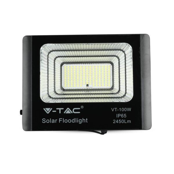 LED Προβολέας με Φ/Β Πανελ 35W Μαύρος V-TAC IP65 15000mAh DC 6.4V 120° 2450lm Φυσικό Λευκό 4000K – 8576