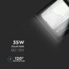 LED Προβολέας με Φ/Β Πανελ 35W Μαύρος V-TAC IP65 15000mAh DC 6.4V 120° 2450lm Φυσικό Λευκό 4000K – 8576