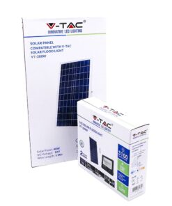 LED Προβολέας με Φ/Β Πανελ 40W Μαύρος V-TAC IP65 20000mAh DC 10V 120° 3100lm Φυσικό Λευκό 4000K – 8577