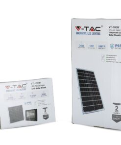 LED Προβολέας με Φ/Β Πανελ 35W Μαύρος V-TAC IP65 15000mAh DC 6.4V 120° 2450lm Φυσικό Λευκό 4000K – 8576