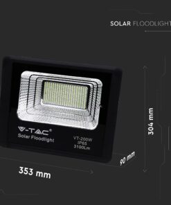 LED Προβολέας με Φ/Β Πανελ 40W Μαύρος V-TAC IP65 20000mAh DC 10V 120° 3100lm Φυσικό Λευκό 4000K – 8577