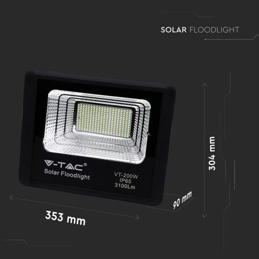 LED Προβολέας με Φ/Β Πανελ 40W Μαύρος V-TAC IP65 20000mAh DC 10V 120° 3100lm Φυσικό Λευκό 4000K – 8577