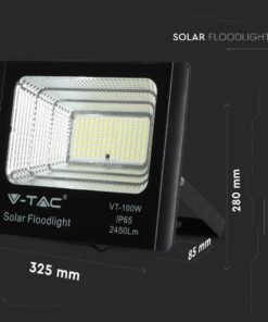 LED Προβολέας με Φ/Β Πανελ 35W Μαύρος V-TAC IP65 15000mAh DC 6.4V 120° 2450lm Φυσικό Λευκό 4000K – 8576
