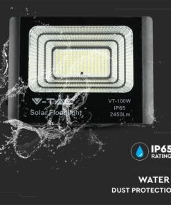 LED Προβολέας με Φ/Β Πανελ 35W Μαύρος V-TAC IP65 15000mAh DC 6.4V 120° 2450lm Φυσικό Λευκό 4000K – 8576