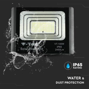 LED Προβολέας με Φ/Β Πανελ 35W Μαύρος V-TAC IP65 15000mAh DC 6.4V 120° 2450lm Φυσικό Λευκό 4000K – 8576