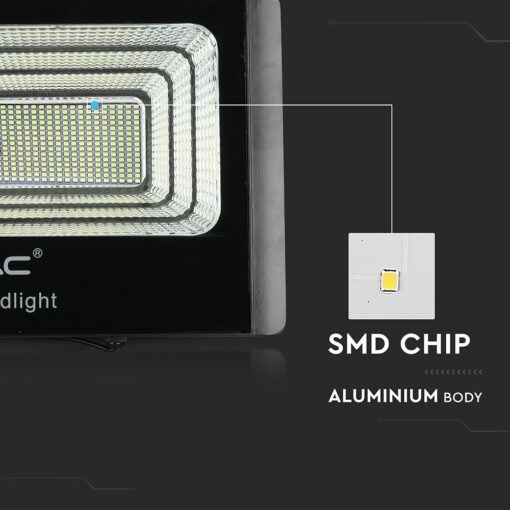LED Προβολέας με Φ/Β Πανελ 40W Μαύρος V-TAC IP65 20000mAh DC 10V 120° 3100lm Φυσικό Λευκό 4000K – 8577