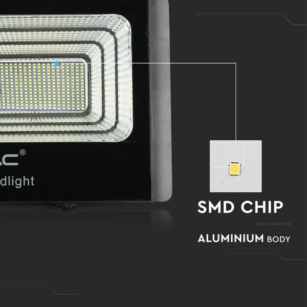 LED Προβολέας με Φ/Β Πανελ 40W Μαύρος V-TAC IP65 20000mAh DC 10V 120° 3100lm Φυσικό Λευκό 4000K – 8577