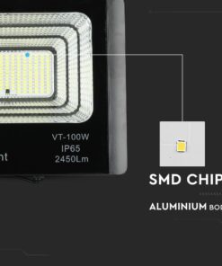 LED Προβολέας με Φ/Β Πανελ 35W Μαύρος V-TAC IP65 15000mAh DC 6.4V 120° 2450lm Φυσικό Λευκό 4000K – 8576