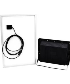 LED Προβολέας με Φ/Β Πανελ 50W Μαύρος V-TAC IP65 25000mAh DC 10V 120° 4200lm Φυσικό Λευκό 4000K – 8578