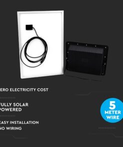 LED Προβολέας με Φ/Β Πανελ 50W Μαύρος V-TAC IP65 25000mAh DC 10V 120° 4200lm Φυσικό Λευκό 4000K – 8578