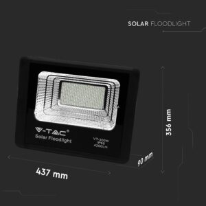 LED Προβολέας με Φ/Β Πανελ 50W Μαύρος V-TAC IP65 25000mAh DC 10V 120° 4200lm Φυσικό Λευκό 4000K – 8578