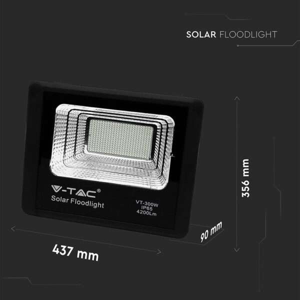 LED Προβολέας με Φ/Β Πανελ 50W Μαύρος V-TAC IP65 25000mAh DC 10V 120° 4200lm Φυσικό Λευκό 4000K – 8578