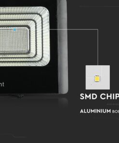 LED Προβολέας με Φ/Β Πανελ 50W Μαύρος V-TAC IP65 25000mAh DC 10V 120° 4200lm Φυσικό Λευκό 4000K – 8578