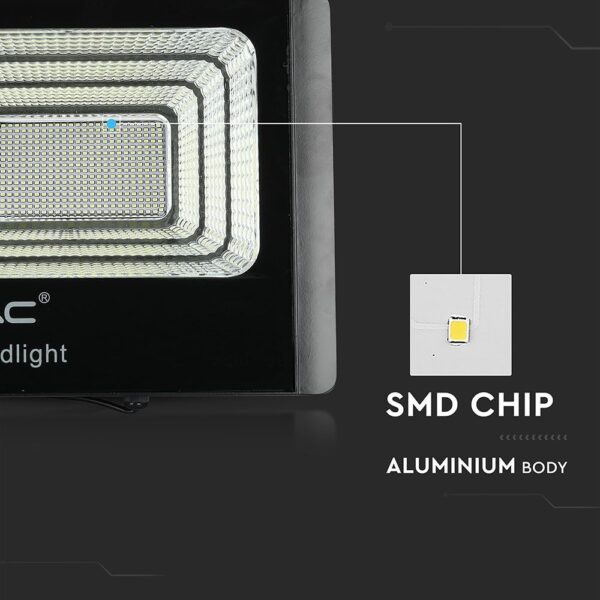 LED Προβολέας με Φ/Β Πανελ 50W Μαύρος V-TAC IP65 25000mAh DC 10V 120° 4200lm Φυσικό Λευκό 4000K – 8578