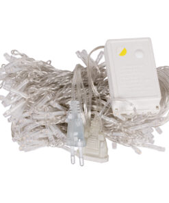 85800 Διακοσμητική Κουρτίνα 3 x 2 Μέτρα με Controller 8 Προγραμμάτων Φωτισμού – Επεκτεινόμενη 240 LED 6W AC 230V με Διάφανο Καλώδιο & Πρίζα Schuko IP20 Θερμό Λευκό 3000K Μ3 x Υ2m