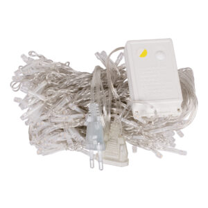 85800 Διακοσμητική Κουρτίνα 3 x 2 Μέτρα με Controller 8 Προγραμμάτων Φωτισμού – Επεκτεινόμενη 240 LED 6W AC 230V με Διάφανο Καλώδιο & Πρίζα Schuko IP20 Θερμό Λευκό 3000K Μ3 x Υ2m