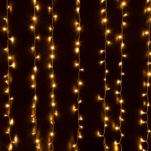 85800 Διακοσμητική Κουρτίνα 3 x 2 Μέτρα με Controller 8 Προγραμμάτων Φωτισμού – Επεκτεινόμενη 240 LED 6W AC 230V με Διάφανο Καλώδιο & Πρίζα Schuko IP20 Θερμό Λευκό 3000K Μ3 x Υ2m