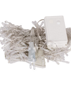 85801 Διακοσμητική Κουρτίνα 3 x 2 Μέτρα με Controller 8 Προγραμμάτων Φωτισμού – Επεκτεινόμενη 240 LED 6W AC 230V με Διάφανο Καλώδιο & Πρίζα Schuko IP20 Ψυχρό Λευκό 6000K Μ3 x Υ2m