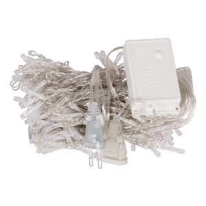 85801 Διακοσμητική Κουρτίνα 3 x 2 Μέτρα με Controller 8 Προγραμμάτων Φωτισμού – Επεκτεινόμενη 240 LED 6W AC 230V με Διάφανο Καλώδιο & Πρίζα Schuko IP20 Ψυχρό Λευκό 6000K Μ3 x Υ2m