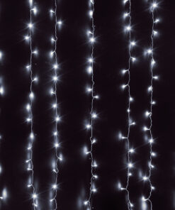 85801 Διακοσμητική Κουρτίνα 3 x 2 Μέτρα με Controller 8 Προγραμμάτων Φωτισμού – Επεκτεινόμενη 240 LED 6W AC 230V με Διάφανο Καλώδιο & Πρίζα Schuko IP20 Ψυχρό Λευκό 6000K Μ3 x Υ2m