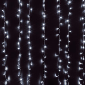 85801 Διακοσμητική Κουρτίνα 3 x 2 Μέτρα με Controller 8 Προγραμμάτων Φωτισμού – Επεκτεινόμενη 240 LED 6W AC 230V με Διάφανο Καλώδιο & Πρίζα Schuko IP20 Ψυχρό Λευκό 6000K Μ3 x Υ2m