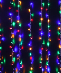 85802 Διακοσμητική Κουρτίνα 3 x 2 Μέτρα με Controller 8 Προγραμμάτων Φωτισμού – Επεκτεινόμενη 240 LED 6W AC 230V με Διάφανο Καλώδιο & EU Πρίζα IP20 Πολύχρωμο RGB Μ3 x Υ2m