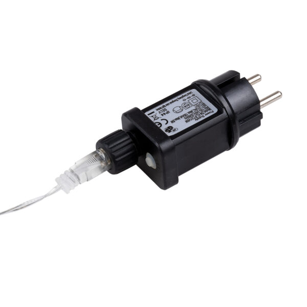 85804 Διακοσμητική Κουρτίνα 3 x 3 Μέτρα με Controller 8 Προγραμμάτων Φωτισμού – Επεκτεινόμενη 300 LED 6W AC 230V με Διάφανο Καλώδιο & Πρίζα Schuko Αδιάβροχη IP44 Ψυχρό Λευκό 6000K Μ3 x Υ3m