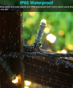 85807 Διακοσμητική Γιρλάντα 10 Μέτρων με Controller 8 Προγραμμάτων Φωτισμού – 100 LED 4W με Ενσωματωμένη Μπαταρία 600mAh – Φωτοβολταϊκό Πάνελ – Αισθητήρα Ημέρας-Νύχτας – Βάση Κήπου & Σκούρο Πράσινο Καλώδιο Αδιάβροχη IP65 Θερμό Λευκό 3000K Μ10m