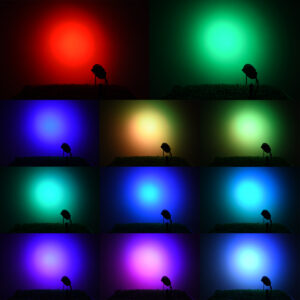 GloboStar® 85814 Προβολάκι Κήπου Καρφωτό – Δαπέδου COB LED 10W 1000lm 35° AC 230V με Ασύρματο Χειριστήριο IR Αδιάβροχο IP66 Πολύχρωμο RGB Dimmable