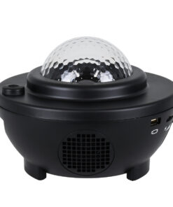 GloboStar® 85817 Μαύρο Επιτραπέζιο Διακοσμητικό Φωτιστικό Ειδικών Εφε NIGHT GALAXY WORLD 3D LED 10W DC 5V 2200mAh Επαναφορτιζόμενο με Bluetooth Speaker – Sound Activated – Καλώδιο Τροφοδοσίας USB και Ασύρματο Χειριστήριο RF 2.4Ghz Πολύχρωμo RGBW Dimmable