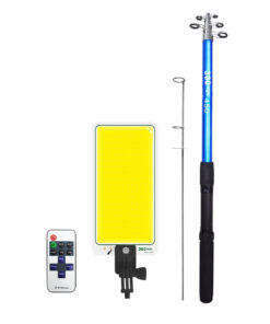 GloboStar® 85821 Τηλεσκοπικό Καλάμι Ψαρέματος 5m με Πάνελ Φωτισμού 800W 48000lm DC 12V Αδιάβροχο IP65 Ψυχρό Λευκό 6000K