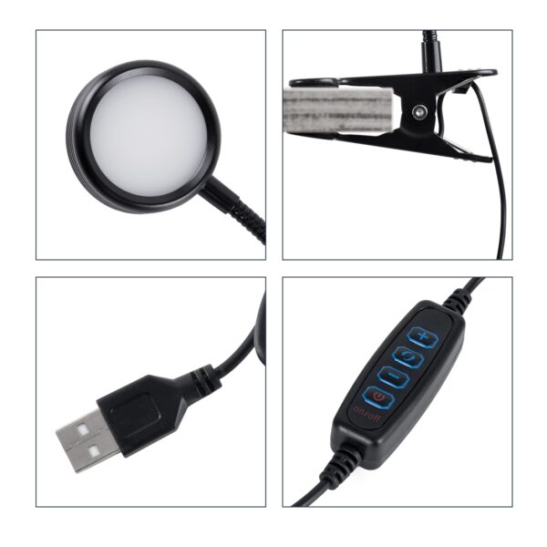GloboStar® RING 85823 Μοντέρνο Επιτραπέζιο Φωτιστικό Πορτατίφ LED 5W 500lm 180° DC 5V – με Καλώδιο Τροφοδοσίας USB 2.0 – Ενσωματωμένο Χειριστήριο Εναλλαγής Χρωμάτων – CCT Θερμό Λευκό 2700K – Φυσικό Λευκό 4500K – Ψυχρό Λευκό 6000K Dimmable – Φ6 x Μ35 x Υ2c
