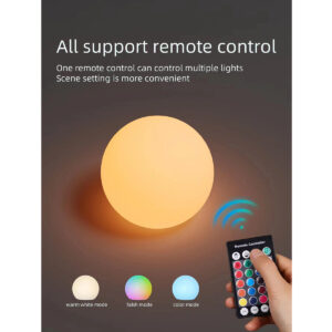 GloboStar® 85824 Ακρυλικό Φωτιστικό Μπάλα Εξωτερικού Χώρου – Πισίνας LED Globe 5W Φ24 Επαναφορτιζόμενο Μπαταρίας με Καλώδιο USB – Φορτιστή και Ασύρματο Χειριστήριο IR Αδιάβροχο IP65 Πολύχρωμο RGBW