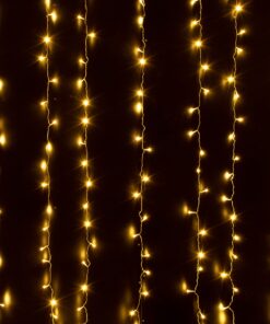 85826 Διακοσμητική Κουρτίνα 3 x 3 Μέτρα με Controller 8 Προγραμμάτων Εναλλαγών Φωτισμού – Επεκτεινόμενη 300 LED 3.6W AC 230V με Διάφανο Καλώδιο & Πρίζα Schuko Αδιάβροχη IP44 Θερμό Λευκό 2700K Μ3 x Υ3m