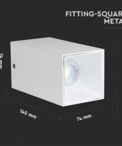 Επιφανειακό φωτιστικό Spot GU10 τετράγωνο με λευκό σώμα και λευκό ανακλαστήρα V-TAC – 8583